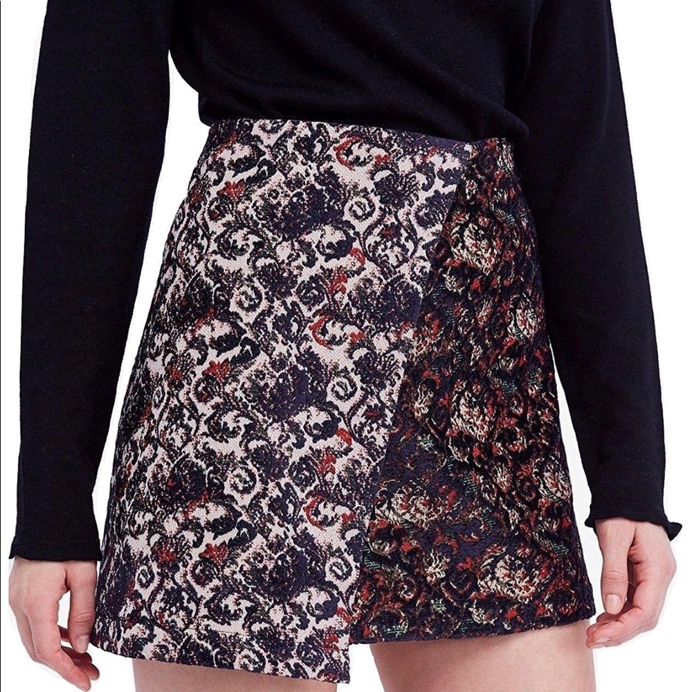 Free People Womens Knit Jacquard Mini Skirt